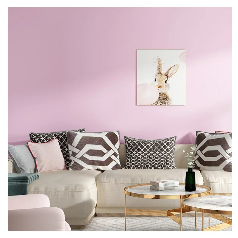 

Lavender Wallpaper Light Purple Solid Plain Warm Bedroom Living Room Children's Room Princess Girl Non-Woven Wallpaper