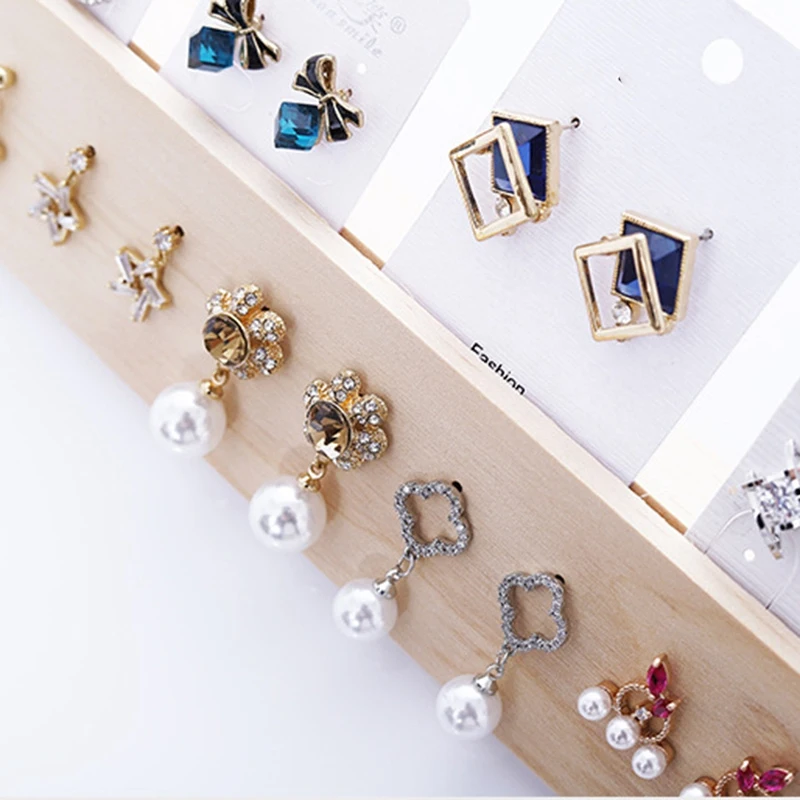 

New Fashion Long Solid Wood Ring Earrings Display Tray Jewelry Display Tray Jewelry Display Holder Ring Display Rack
