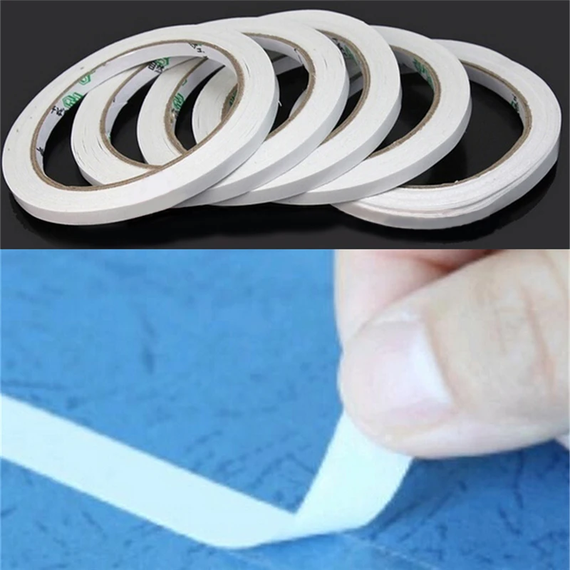 

10 Rolls/lot White Double Sided Adhesive Tape Sticker High Quality Gel Adhesive Double Sided Tape Office School Supplies