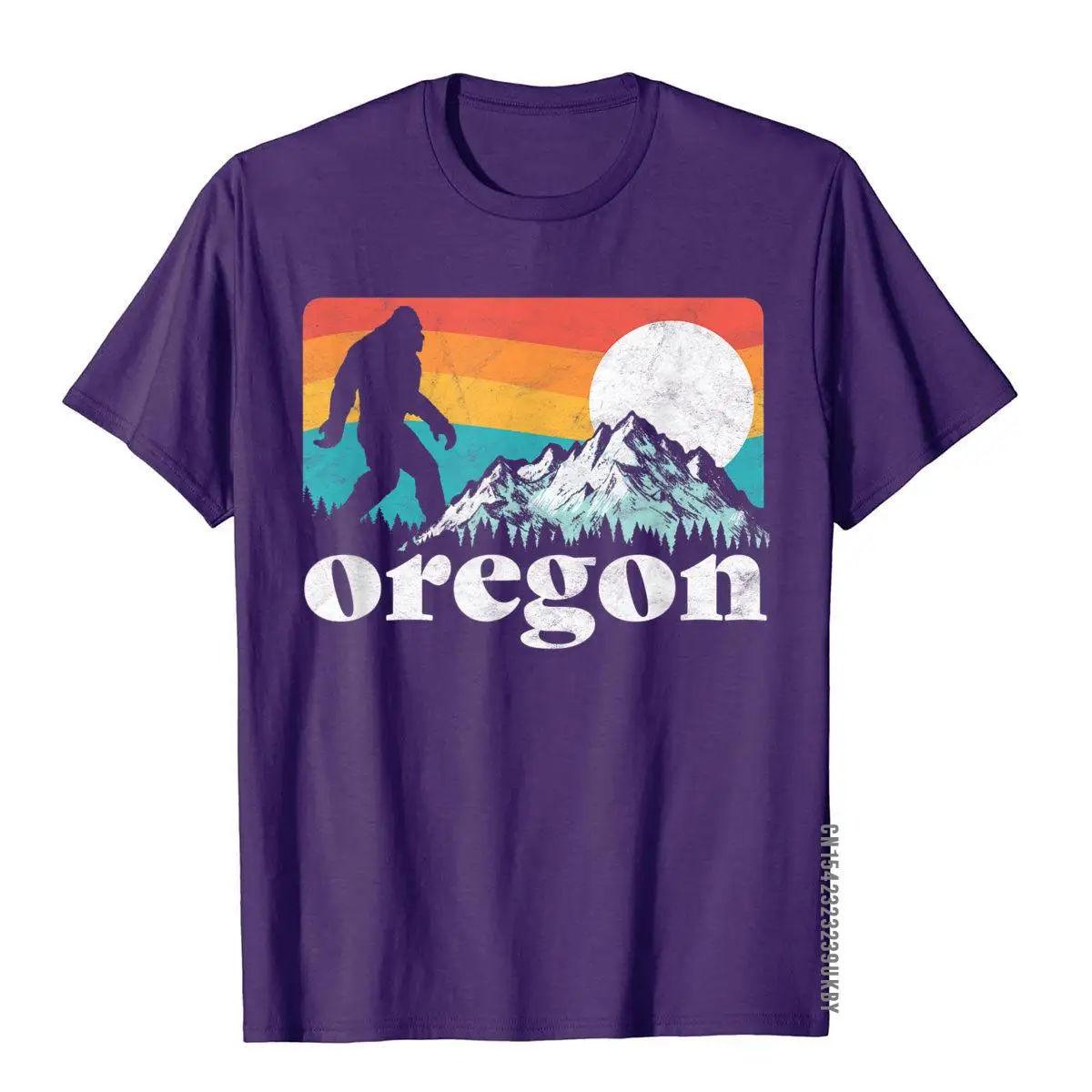Oregon Pride Bigfoot Mountains 80'S Vintage Nature Design T-Shirt Fitted Mens T Shirt Customized Tops Tees Cotton Preppy Style |