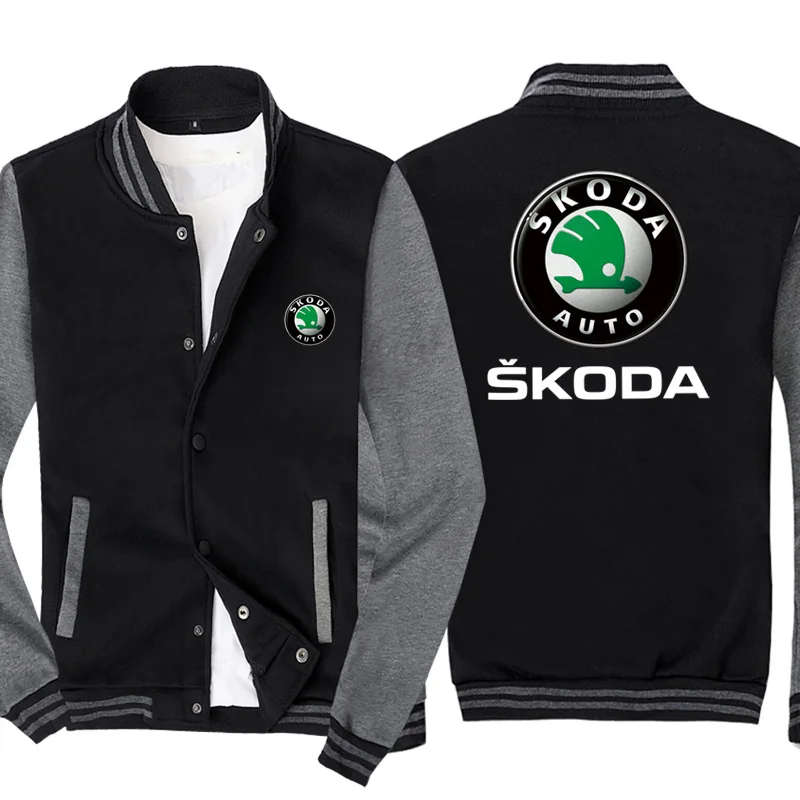 

NEW Spring Autumn Skoda Car Logo Sweatshirt Men Fashion Male Hip Hop Harajuku Baseball Jacket Uniform SlimK Tops
