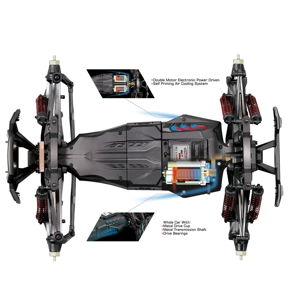 Детские игрушки 1/10 весы высокая скорость 46 км/ч 2 4 ГГц 4WD Радиоуправляемый