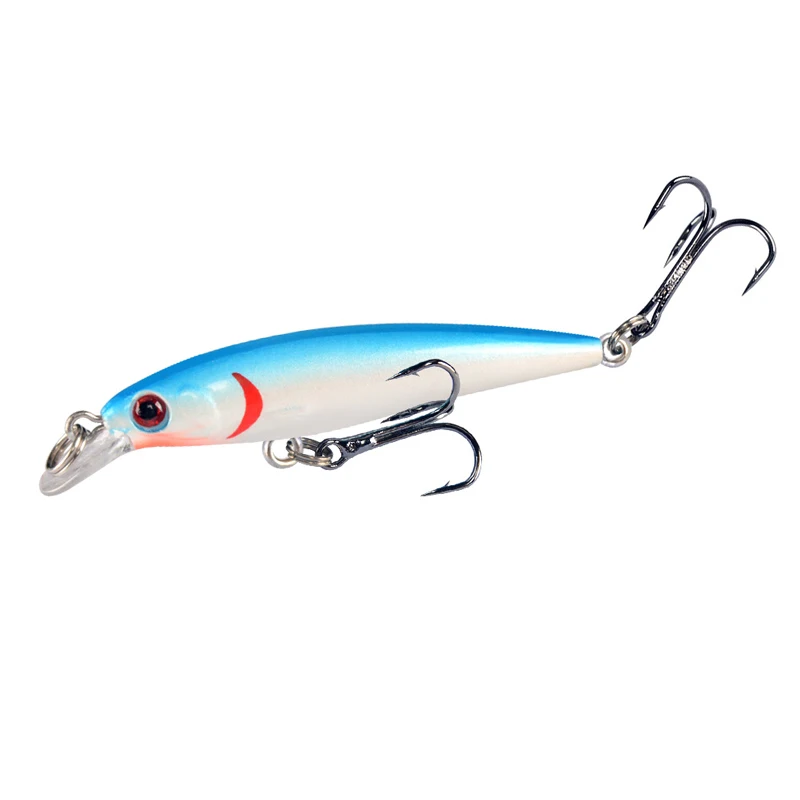 Sinking Minnow Fixed Weight Fishing Lure 50mm 3G Wobbler Armed With 2 Hooks Shore Rock Trout Bait Tackle images - 6