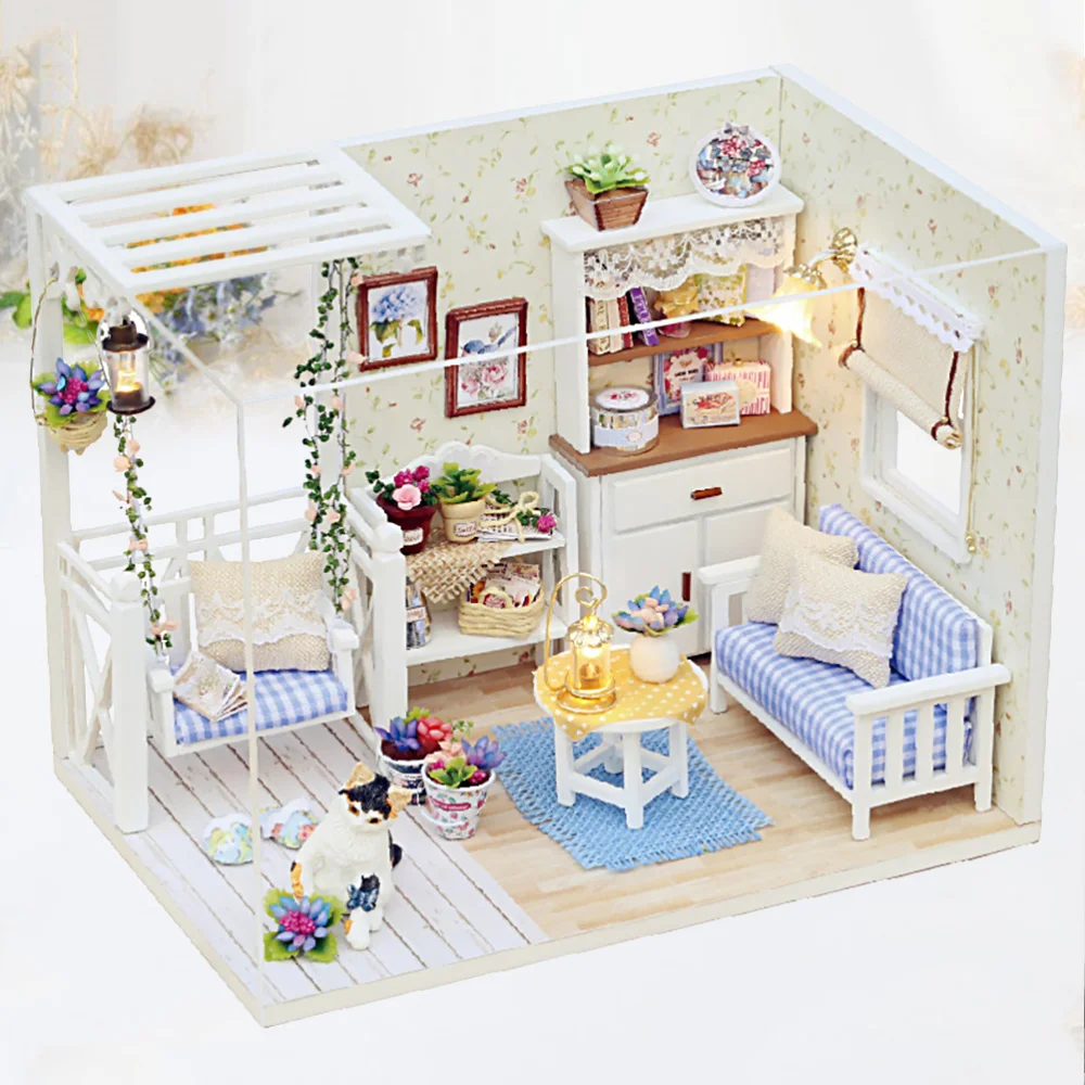 

1PC Funny DIY Small Hut DIY Cottage Assemble Model Creative DIY House Building Model Miniature DIY House Mo