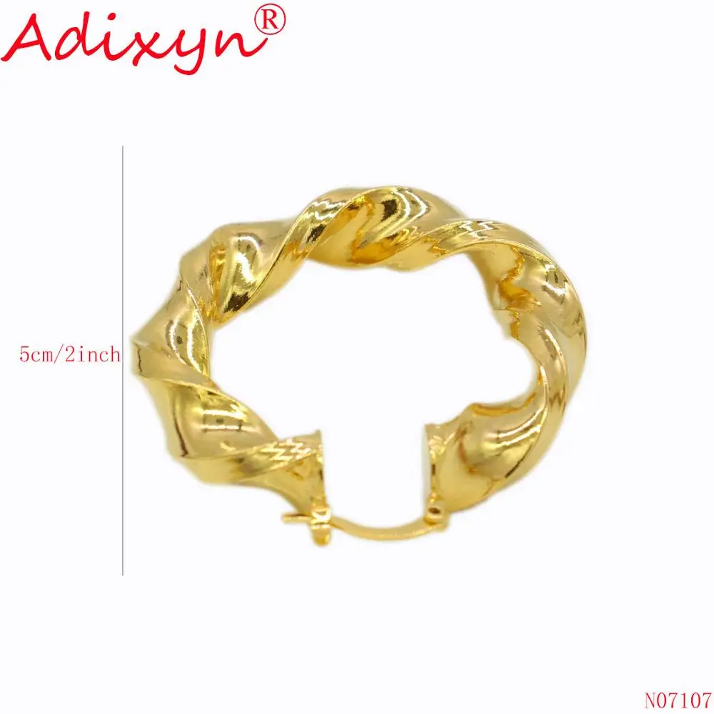 Женские серьги-кольца Adixyn из эфиопского золота четыре цвета модные ювелирные
