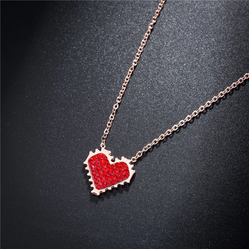 

New Korean Version Of Love Titanium Steel Necklace Female Fashion Student Gift Clavicle Chain Popular New Necklace