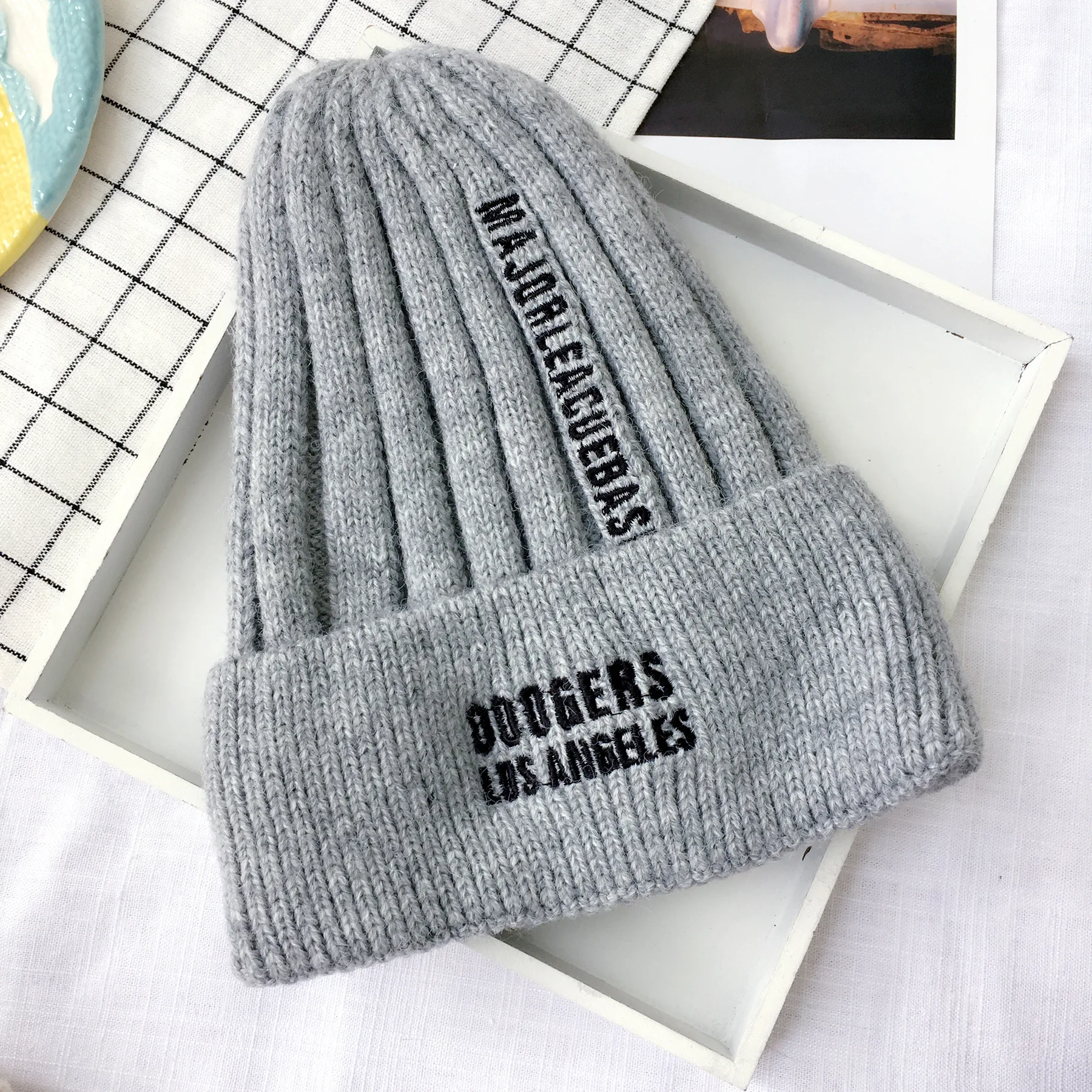 Детская шапка Skullie Beanies для мальчиков и девочек, зимняя однотонная шапка с надписями и ушками, теплые эластичные модные аксессуары