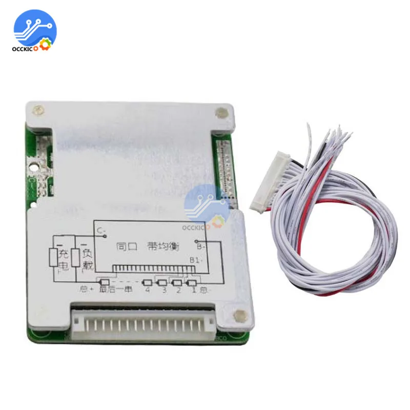 BMS 13S 14S 48V 30A Защитная плата зарядного устройства для литий ионных аккумуляторов