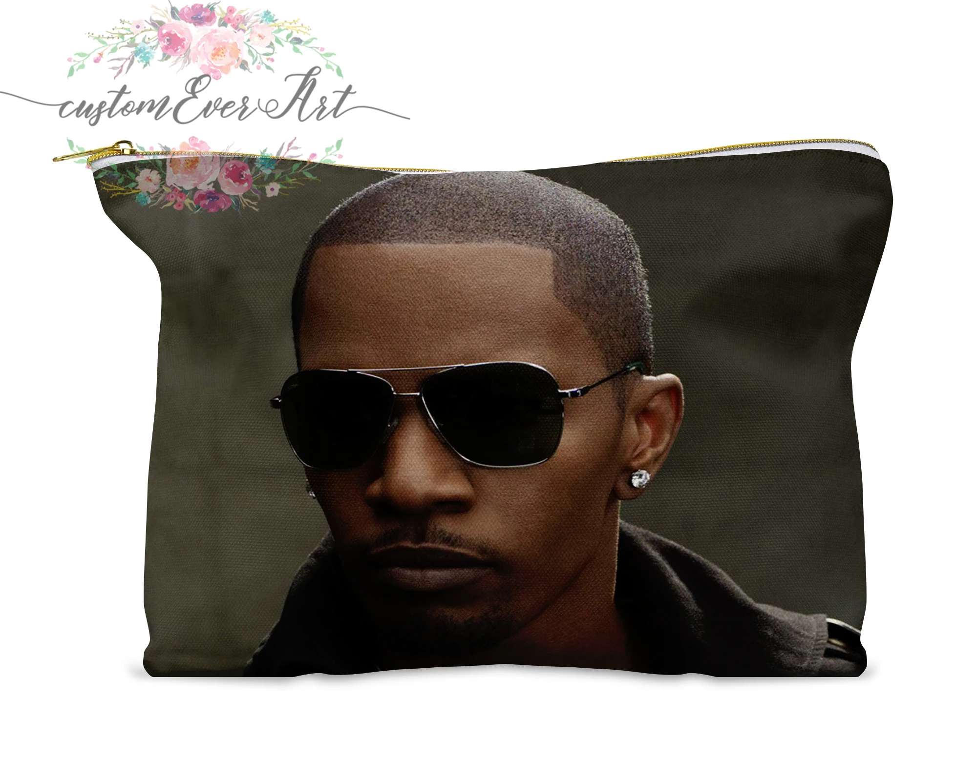 

Jamie Foxx cosmetic bag personalized small makeup bag funny makeup organizer toiletry bag zipper pouch