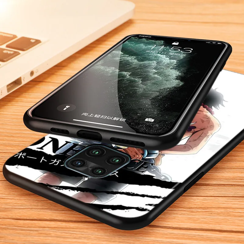 

One Piece Fashion For Xiaomi Redmi Note 9 9S Pro Max 8T 8 7 6 5 Pro 5A 4X 4 Phone Case Silicone Soft Bright Black Cover