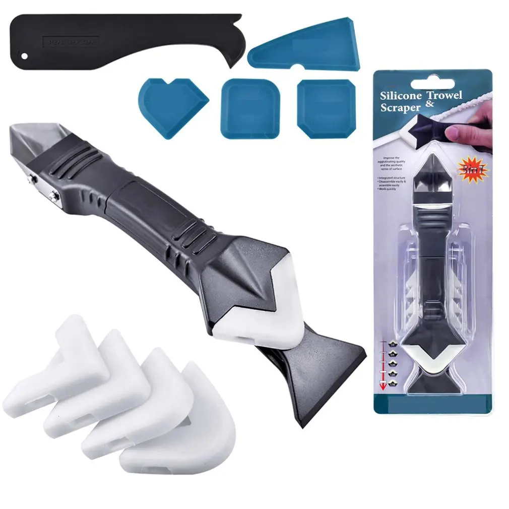 

3 in 1 Silicone Remover Sealant Smooth Scraper Caulk Finisher Grout Kit Tools Kitchen Gadgets Hand Tool Sets 1pc
