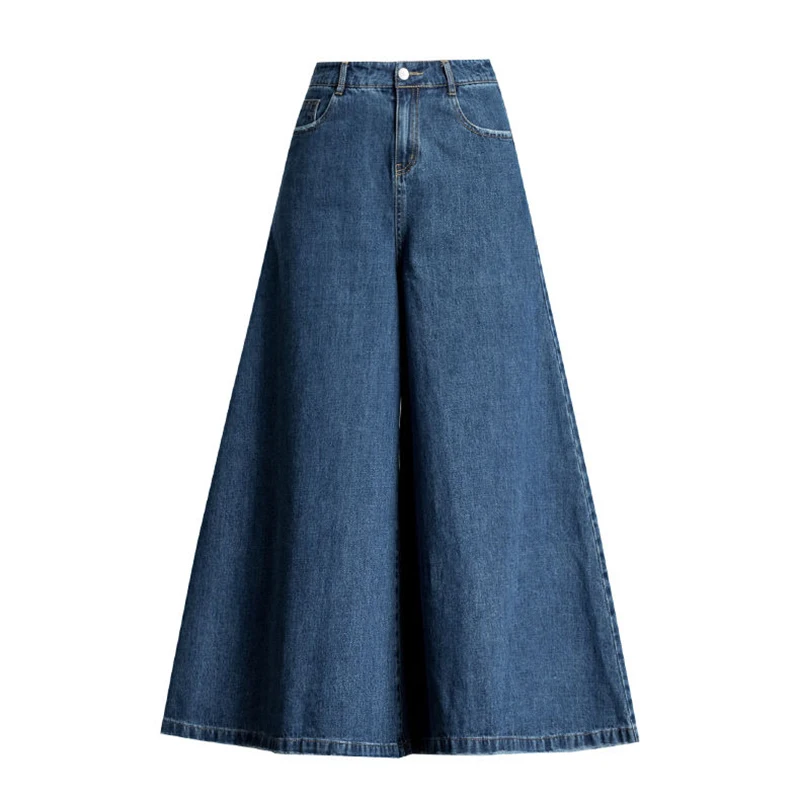 

Spring Summer New Korea Fashion Women High Waist Denim Wide Leg Pants Loose Casual Ankle-length vintage Jeans Plus Size S899