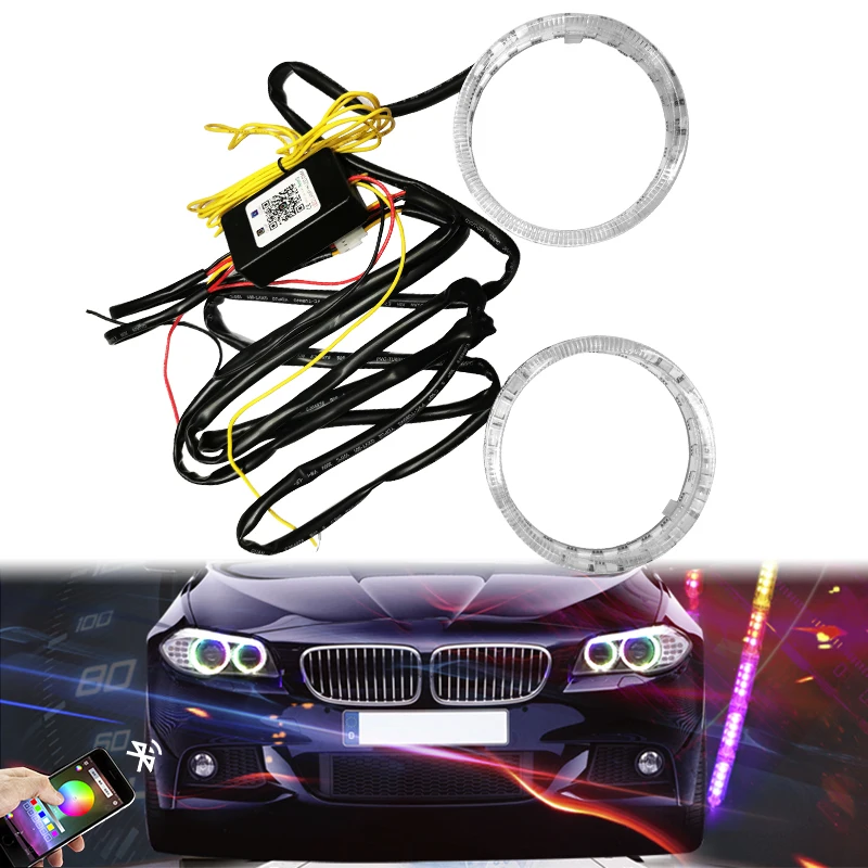 Ангельские глазки Вращающийся RGB светодиодный ангельские кольца приложение