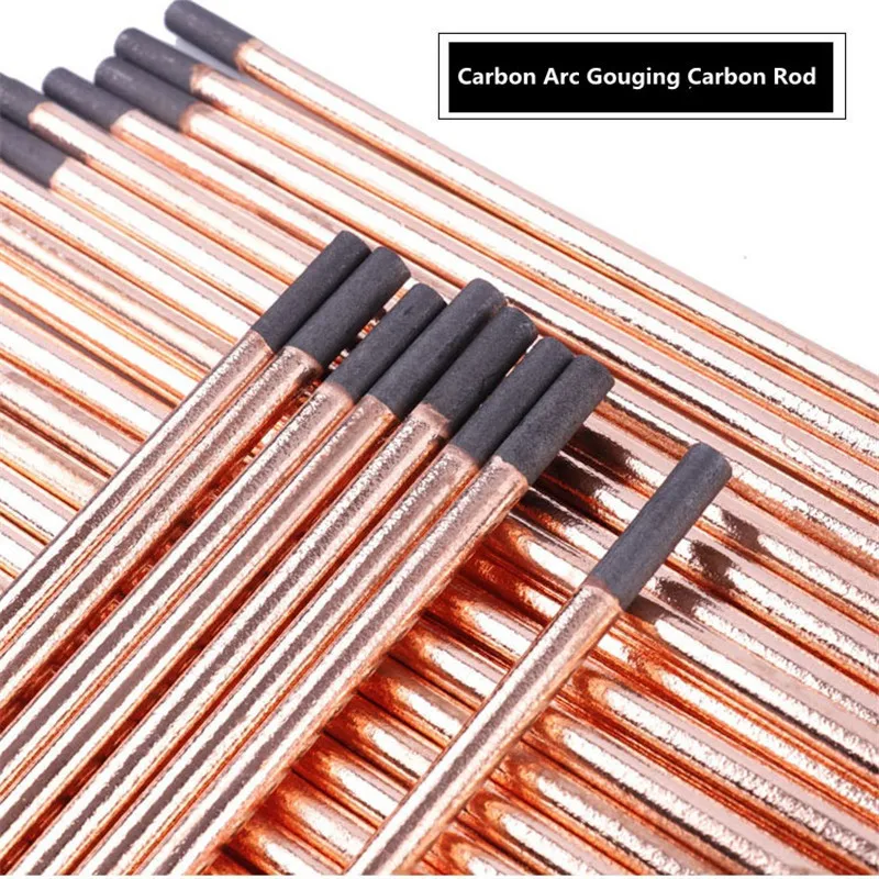 

5Pcs Air Carbon Arc Gouging Rods Copper Round Graphite Electrode Rod For DC Gas Gouging Gun Electrode Carbon Rod 4-10mm