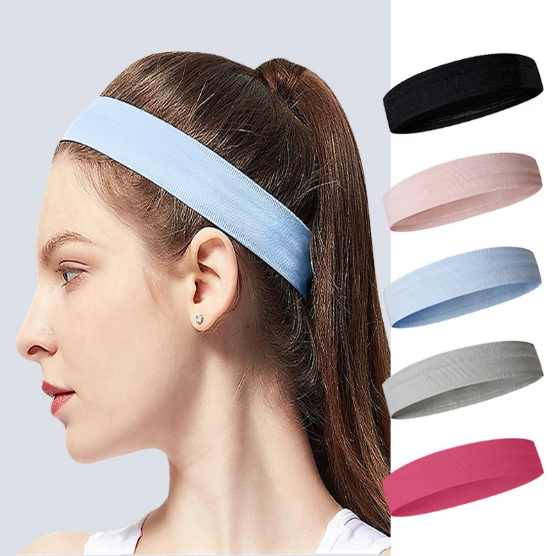 

Universal Nylon Monochromatic Simple Sports Headband Ladies Hair Accessories Casual Non-slip Sports Antiperspirant Headband