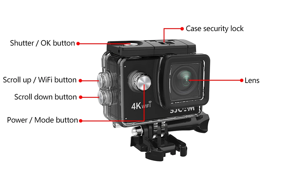 SJCAM SJ4000 AIR Действий Камеры Full HD Allwinner 4К 30FPS WIFI 2.0" Экран Мини Шлем Водонепроницаемый Спорт DV Камера, Лыжная камера, камера для дайвинга