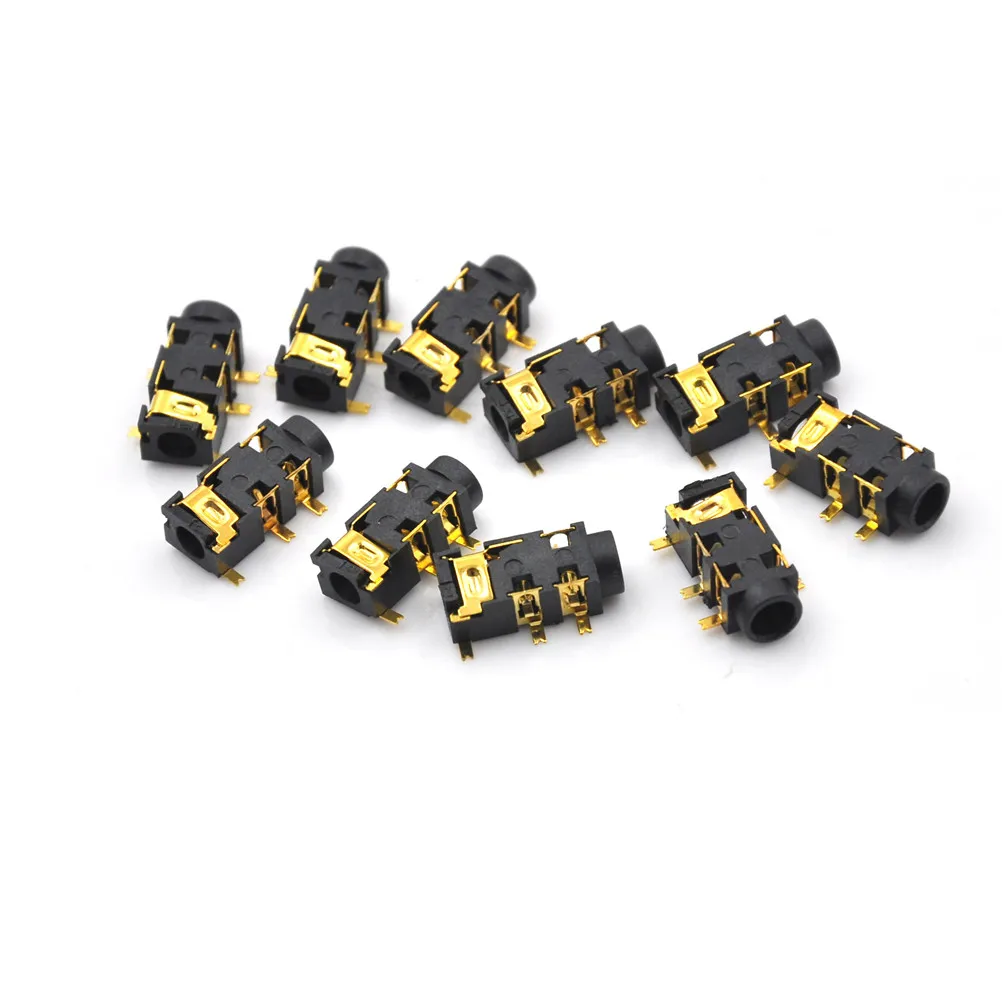 10 шт. Женский аудио разъем 5 Pin SMT SMD Разъем для наушников PJ-327A позолоченный патч 3 мм