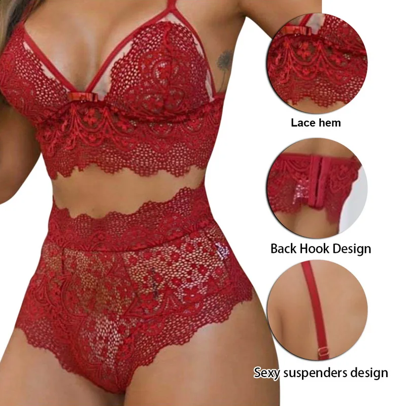 

Women Lace Bra Sets Seamless Underwear Backless Vest Sexy Panties Bralette Lingerie Briefs Female Nightwear