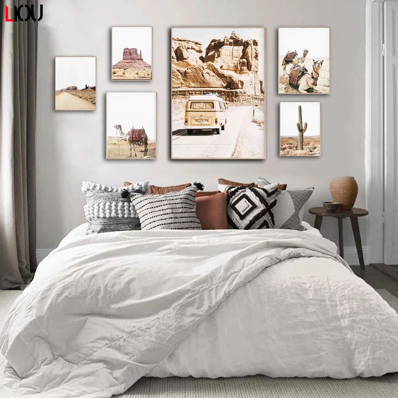 Картина на холсте С КАКТУСОМ пустыни художественный плакат в скандинавском