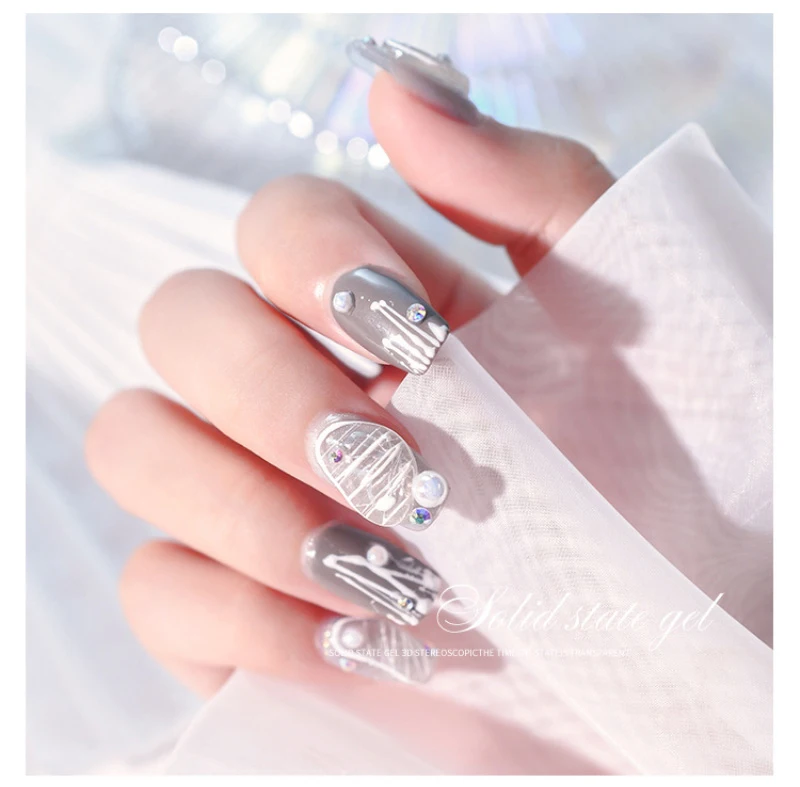 

5 Colors DIY Carved Nail Art Glue Super Sticky Adhesive UV Nail Rhinestone Gel Long-wearing Waterproof Nail Polish Glue TSLM1