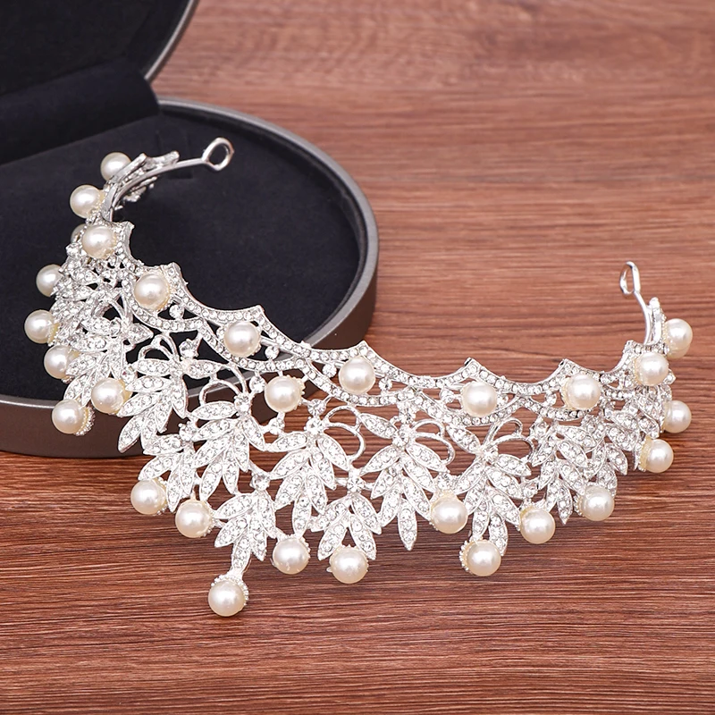 Свадебные аксессуары для волос Стразы жемчужная корона тиара женская свадебная