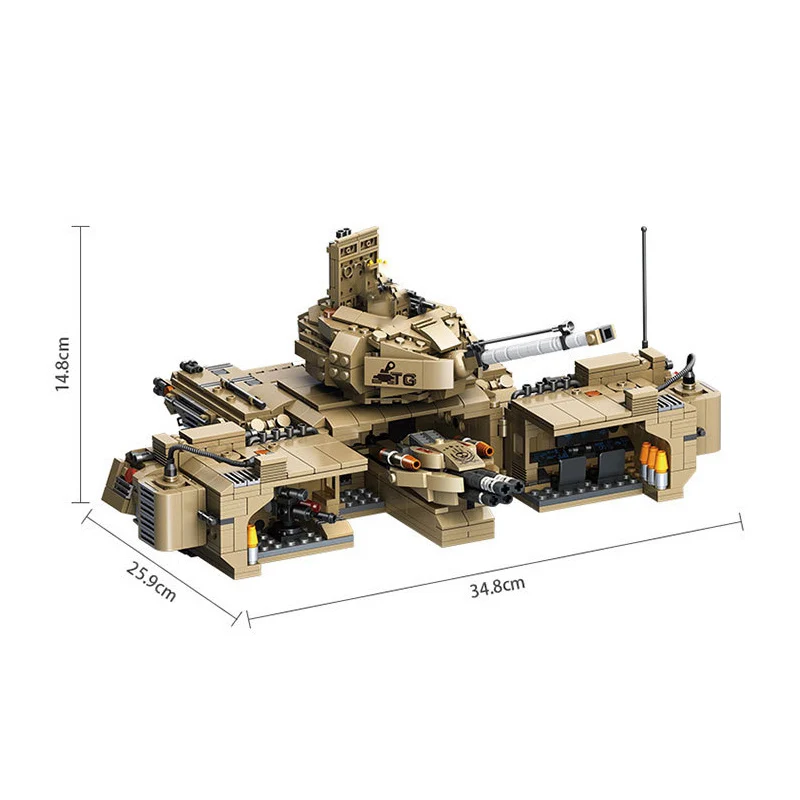 

AIBOULLY 635017 NEW 1435Pcs Military Series Base Transformation Tank Weapon Building Block Brick DIY Toys For Children