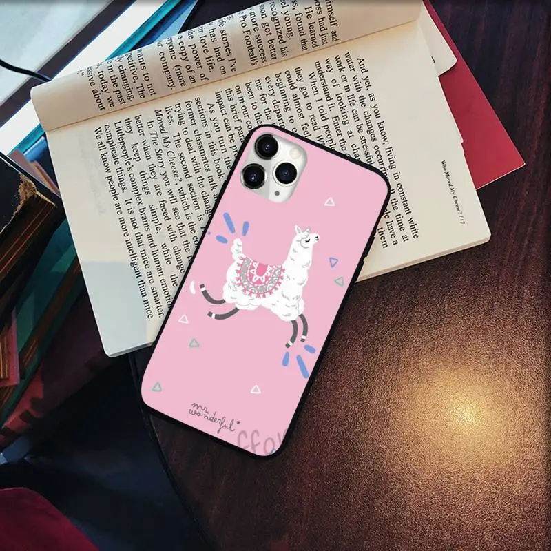 

Cute animal cartoon design alpaca Phone Case for iPhone 11 12 pro XS MAX 8 7 6 6S Plus X 5S SE 2020 XR Soft silicone
