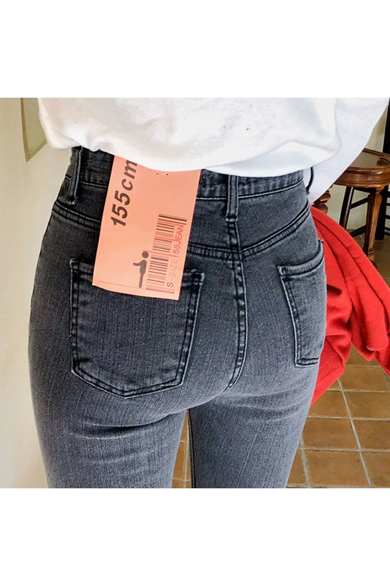 

Jvzkass 2020 jeans women's eight-point new high-waisted slimming plus velvet tight-fitting feet nine-point pants z362