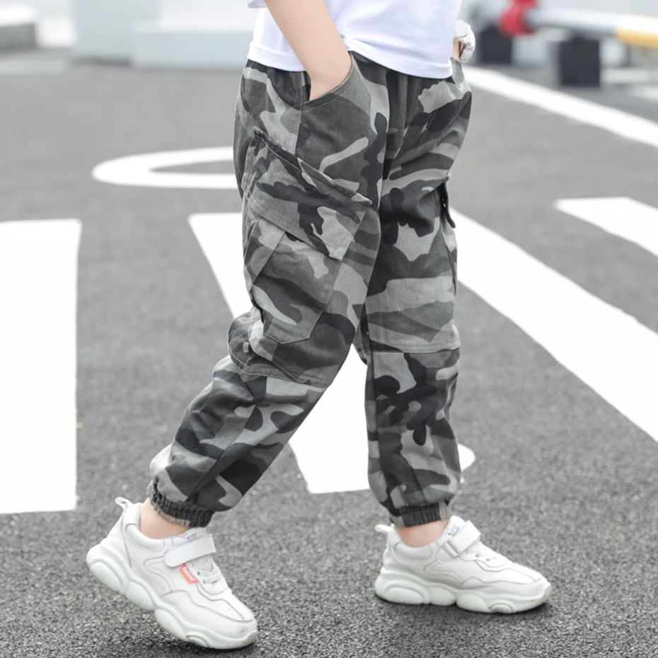Штаны для мальчиков камуфляжные брюки повседневные брюки-карго детей осенняя