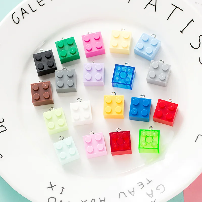 Новое поступление 10 шт. смешанные цвета синие и Желтые блоки строительные шармы