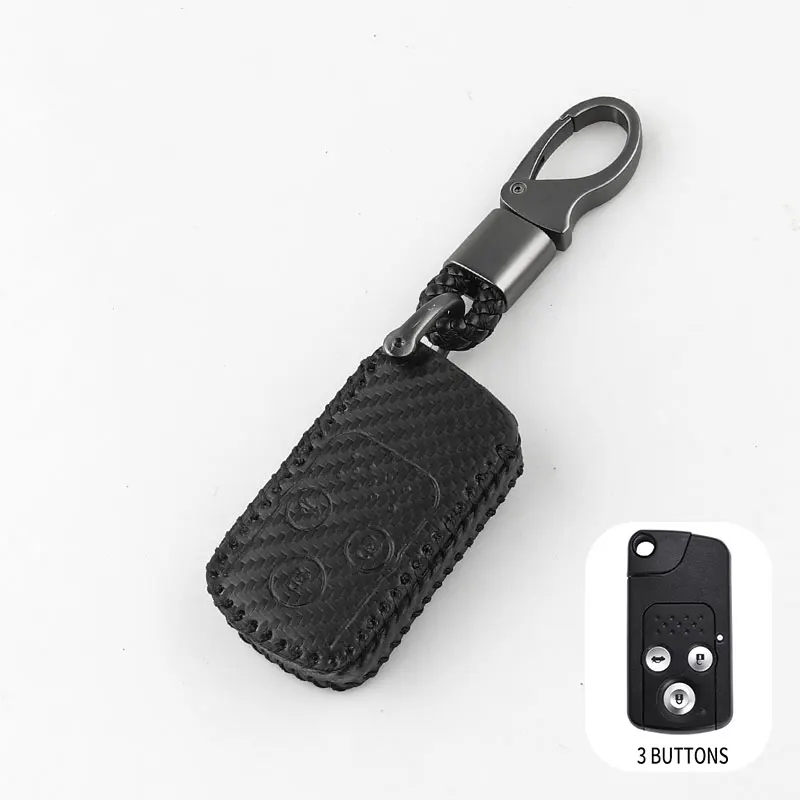 

Carbon Fiber Leather Remote Key Protection Cover ForHonda Fit Shuttle Freed Spike Hybrid Stepwgn Spada 3 Button