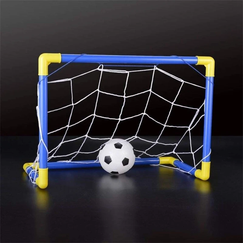 

Folding Mini Football Soccer Goal Post Net Set with Pump Kids Sport Indoor Outdoor Games Toys Child Birthday Gift Plastic