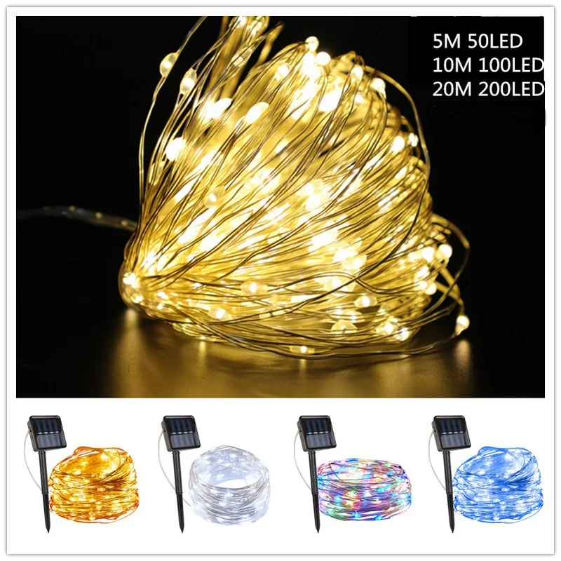 

5/10/20M Solar Led Light Outdoor Garland Curtain Fairy Lights Christmas Lights Christmas Decoration New Year 2022 Decor Navidad