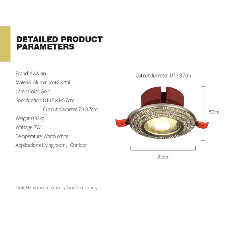 Светодиодный светильник Aisilan точечный светодиодный изготовленный из кристаллов