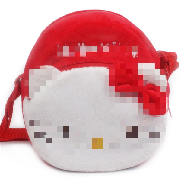 Hello Kitty B Fuuny Joy 11 стильная мультяшная милая плюшевая канцелярская сменная сумка через плечо disney Minnie Spiderman bear для мальчиков и девочек, уличная сумка на плечо - Цвет: Hello Kitty B