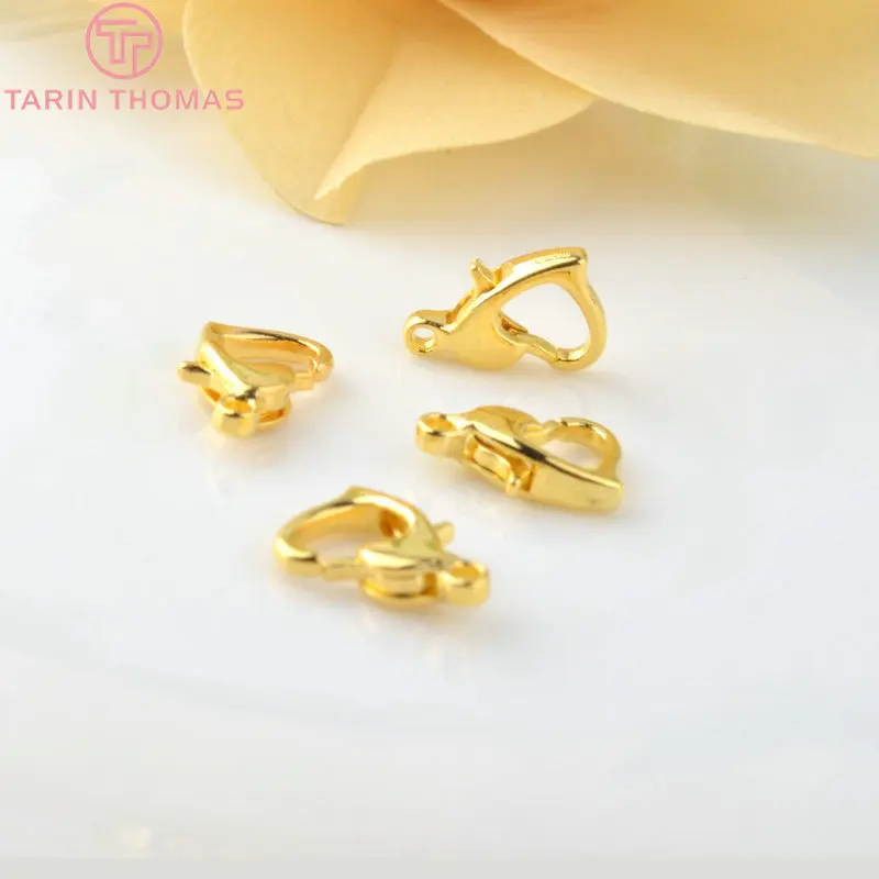 Застежки-карабины в форме сердца дельфина из латуни для соединения ожерелий и