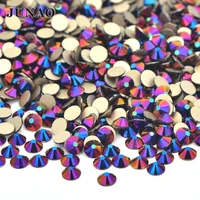 junao ss6 8 10 12 16 20 30 colorful purple ab fat back crystals rhinestones non hot fix decoration strass nail art glass stone