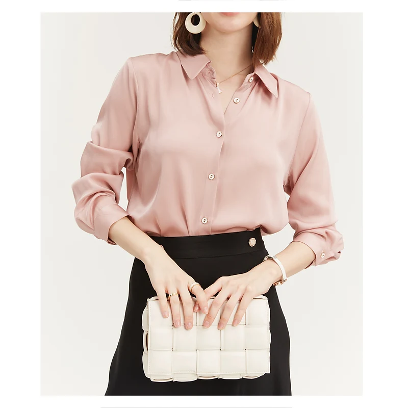 

FAKUNTN Temperament Silk Shirt Women's Long Sleeve 2021 Autumn New Professional Office Women's Top