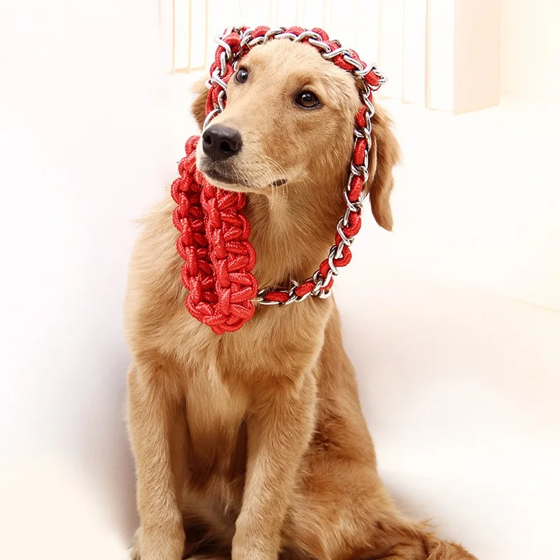 Ошейник для хот-догов металлический поводок крупных собак усиленный ошейники