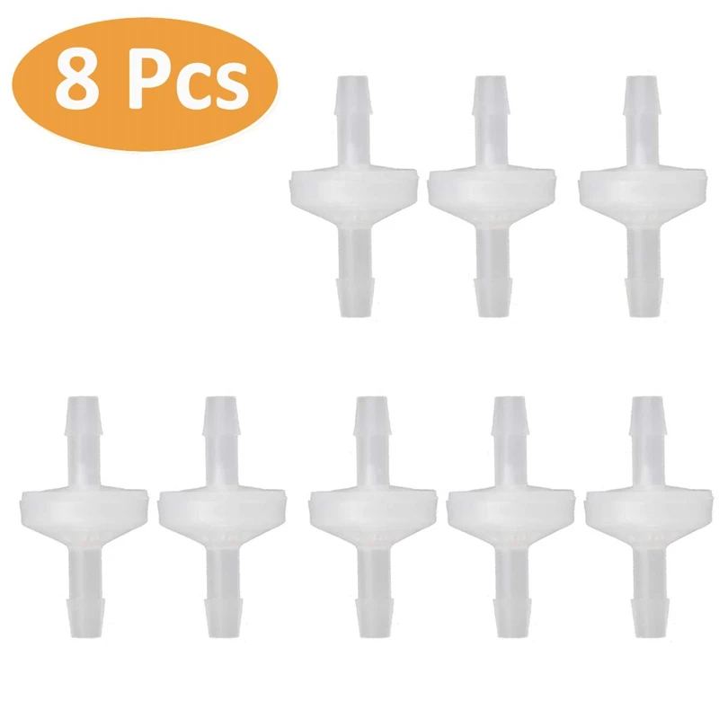 8 Pcs 1/4Inch Check Valve 6mm PVDF One Way Inline Non Return for Fuel Gas Liquid Air | Обустройство дома