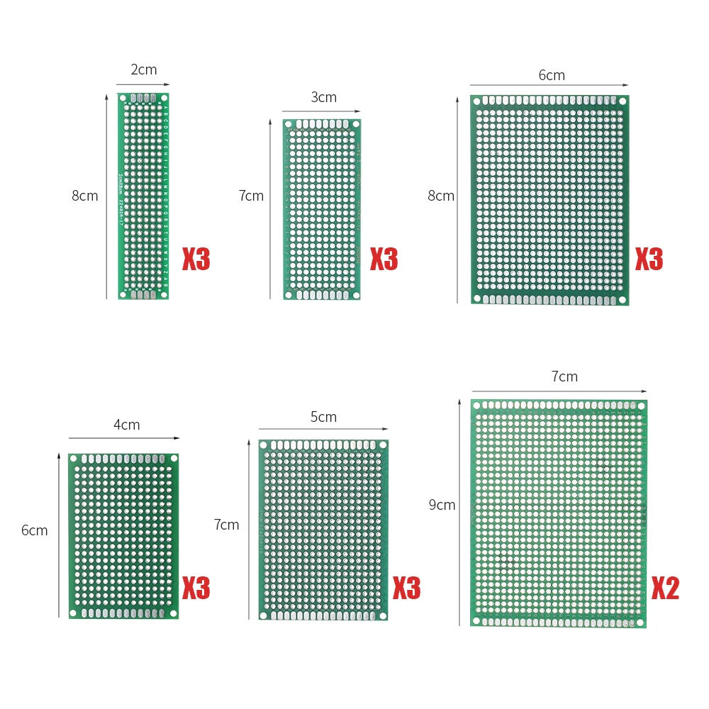 17 шт. двухсторонняя печатная плата Прототип Комплект универсальная для DIY пайки и