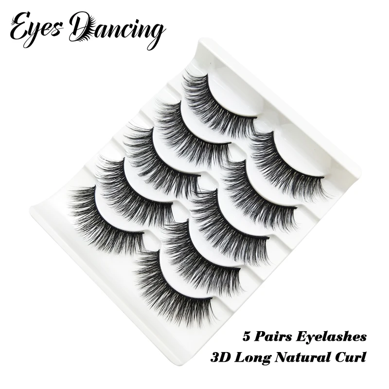 Глаза Танцы партия из 5 пар 3D искусственная норковые ресницы натуральные длинные
