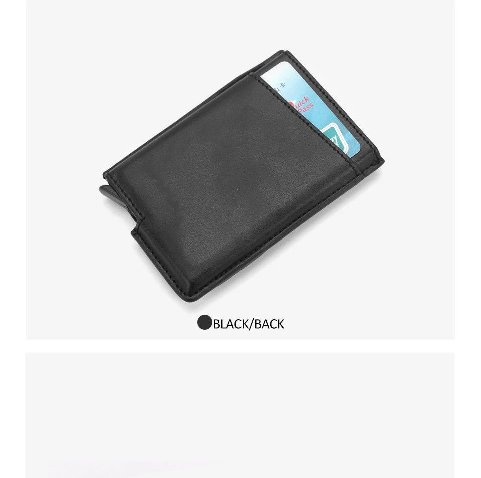 Бизнес для мужчин Id Card Holder PU кожаный бумажник для карт для мужчин маленький держатель для кредитных карт Rifd мужской кошелек черный короткий клатч кошельки