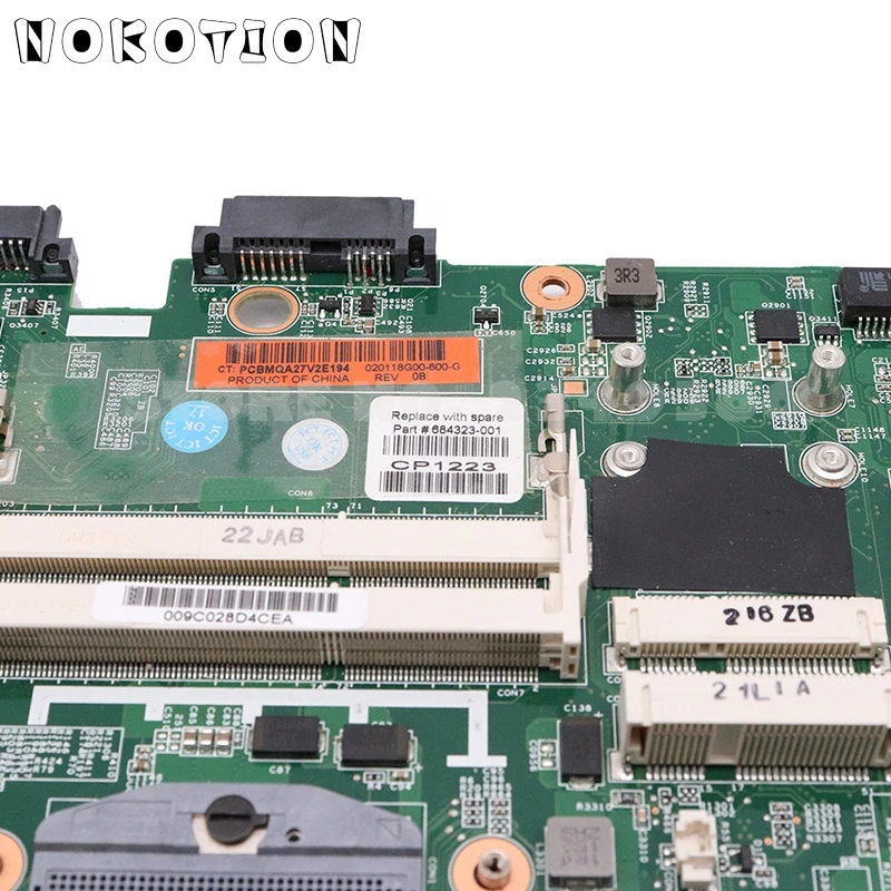 Материнская плата NOKOTION 684323-001 для HP Elitebook 8560P материнская ноутбука QM67 DDR3 HD7400M