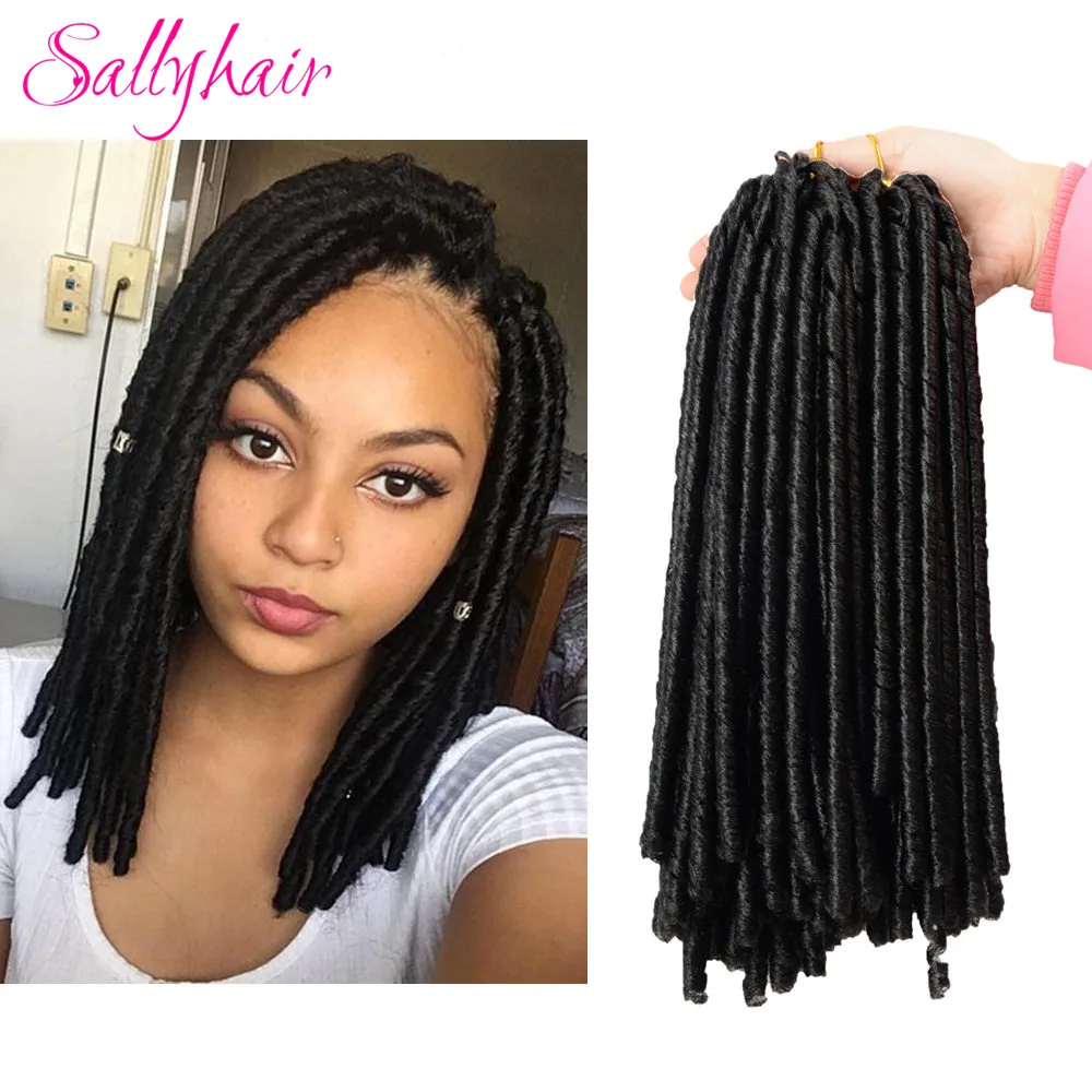 Sallyhair, 14 дюймов, 70 г/упак., вязанные крючком косички, синтетические косички, для наращивания волос, афро, прически, мягкие, искусственные Локи, коричневый, черный, толстый, полный
