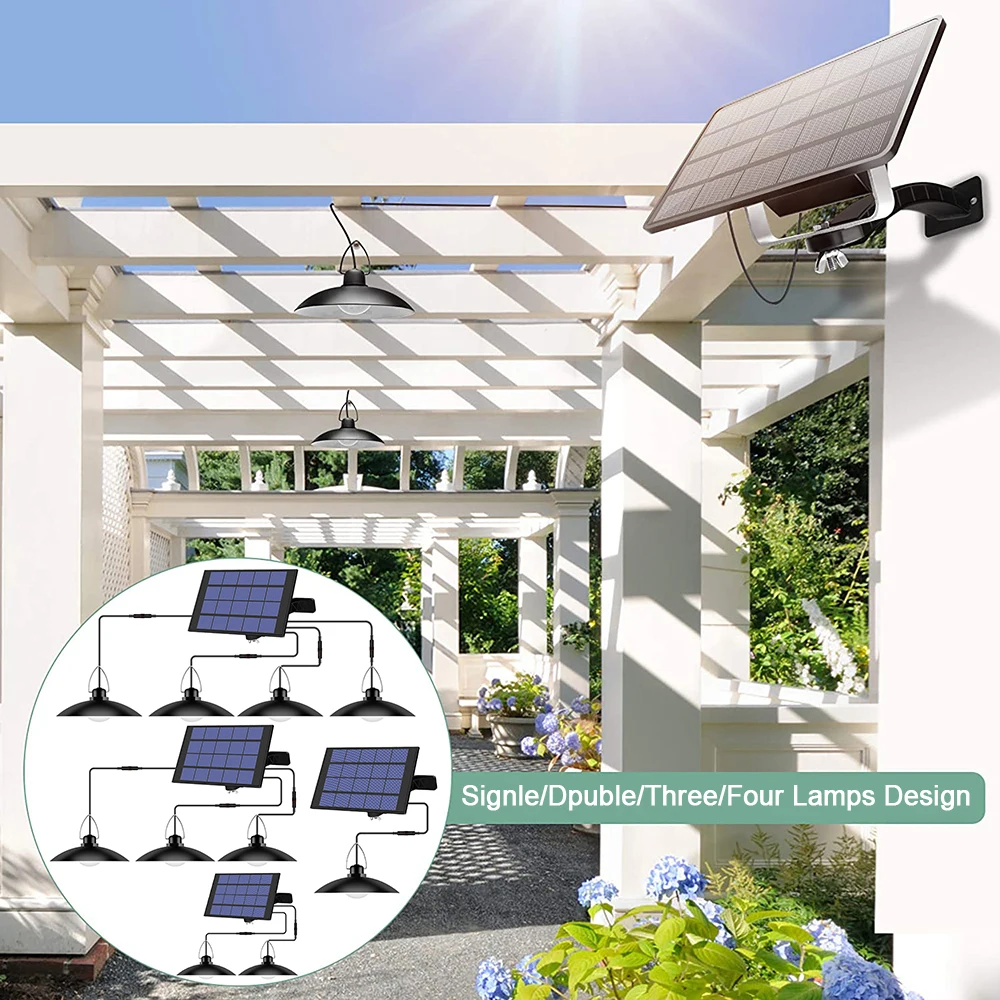 

Подвесной светильник на солнечной батарее, винтажный светодиодный светильник для наружного освещения, водонепроницаемый настенный охранн...