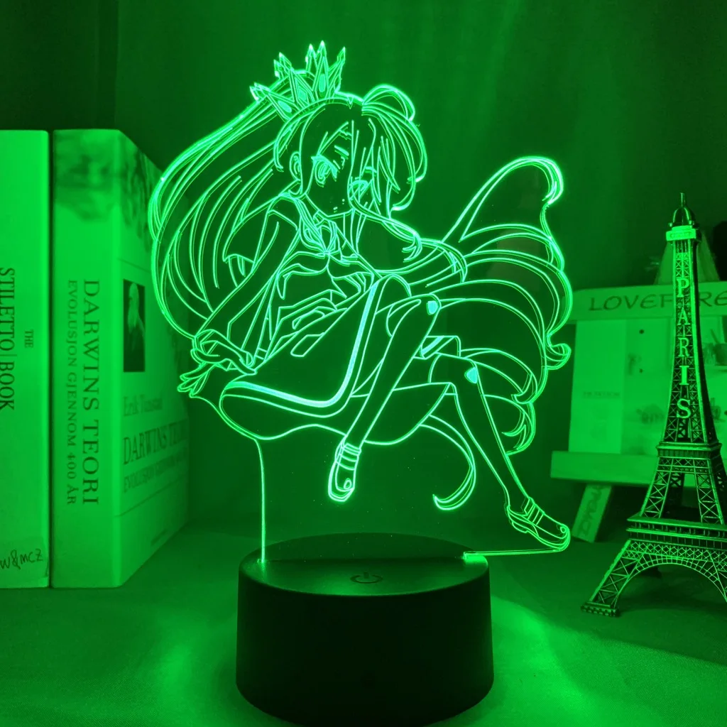 

LED Night Light Anime No Game No Life Shiro Led Night Light for Bedroom Decor Birthday Gift 3D Touch Sensor Nightlight