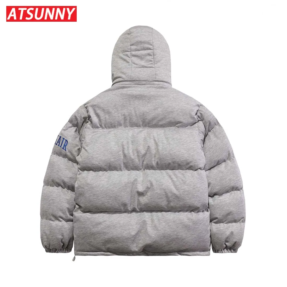 ATSUNNY American Retro Street Padded Jacket Padded Embroidered Letter Jacket Autumn and Winter Solid Color Couple Cotton Jacket