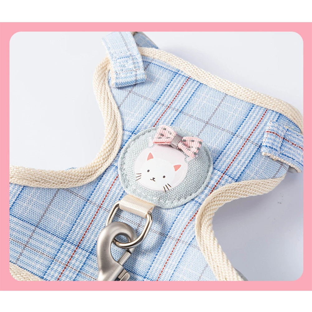 

Cute Pet Harness Vest with Leashes Breathable Adjustable Cat Dog Chest Back Strap Puppy Kitten Outdoor Walking Traction Rope