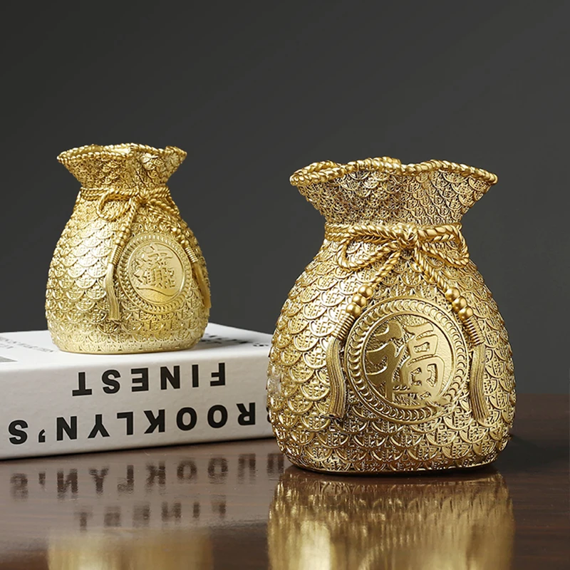 

Сумочка на удачу, модель монеты, скульптура из смолы, украшение, настольный безделушка, украшение ручной работы, праздничный подарок, украше...